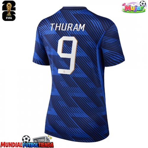 Camiseta Francia Marcus Thuram #9 Primera Equipación Replica Mundial 2026 para mujer mangas cortas